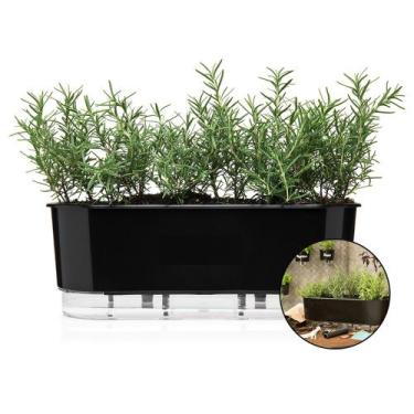 Imagem de Vaso Jardineira 40cm Autoirrigável Floreira Plantas Raiz Preto
