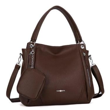 Imagem de Bolsa Mochila Feminina Grande De Ombro Com Alça Transversal De Couro P