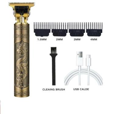 Imagem de Máquina Elétrica Recarregável Cortar Cabelo e Barbear VINTAGE (Dragon)