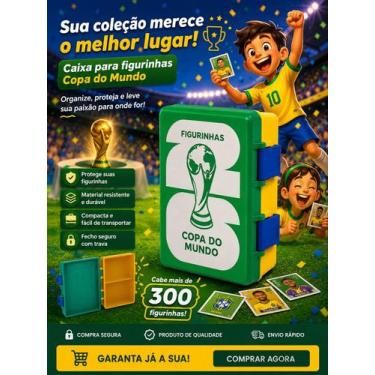 Imagem de Caixa Organizadora ou Estojo para Figurinhas  Copa do Mundo - SEM MARC