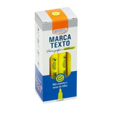 Imagem de MARCA TEXTO BRW AMARELA 12 unid, Azul