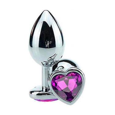Imagem de Plug Anal de Aço G de Coração Joia Roxo - Sexy Import