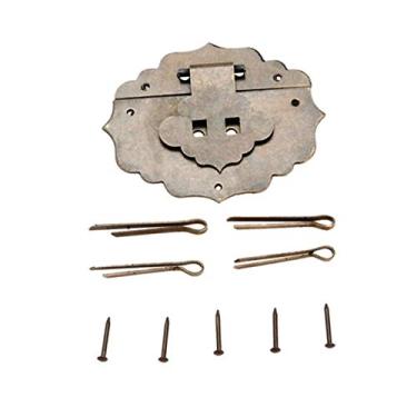 Imagem de 1 PC Bronze Hasp Antique Bronze Caixas De Madeira Cobre Fivela Trava Para Armário De Porta Jóias Caixa de Jóias 70 * 55mm / 85 * 70mm YYDFPIIA (Color : 70x55m A)