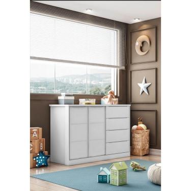 Imagem de Cômoda Pérola com portas Branca - Phoenix Baby