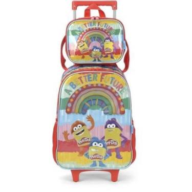 Imagem de Kit Mochila de Rodinhas e Lancheira Luxcel Play Doh Vermelho-Unissex