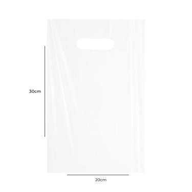 Imagem de 100 Sacola Plástica Boca De Palhaço Reta Transparente 20X30