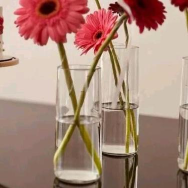 Imagem de kit 3 Vasos de vidro Altura 18cm,19cm e 20cm decorativos vidro transpa