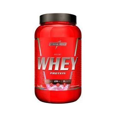 Imagem de Nutri Whey Protein Integralmédica Pote 900g Suplemento Em Pó, Morango