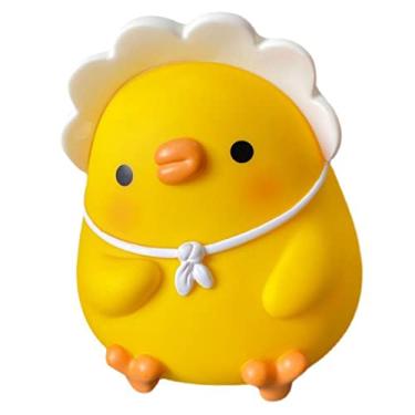 Imagem de Cartoon Criando Kids Piggy Bank Vinil Resina Dinheiro Banco Anti -Fall Decoração para Meninos Meninas (Pato amarelo)