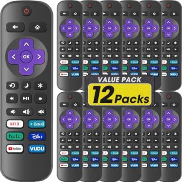 Imagem de Pacote com 12 controles remotos de substituição para Roku TV, compatível com todos os TCL Roku/Hisense Roku/Sharp Roku/Philips Roku/Onn Roku (não para Roku Stick, caixa ou alto-falante)