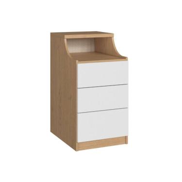 Imagem de Mesa de Cabeceira 3 Gavetas Elegance Angelin|Blanc