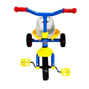 Imagem de Triciclo Infantil Azul/amarelo/vermelho para Crianças passeio com Pedal