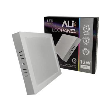 Imagem de Painel Plafon Led Sobrepor Quadrado 12W 6500K (Branco Frio) 840L Bivol