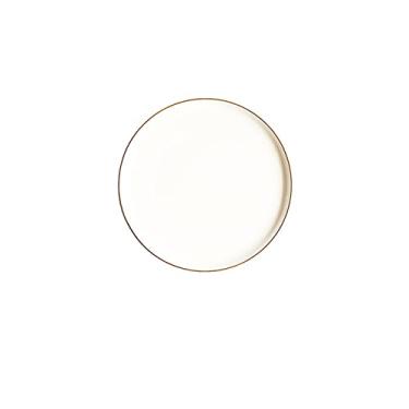 Imagem de Prato de serviço nórdico redondo prato de pizza de cerâmica pratos de sobremesa prato de jantar pratos de sobremesa borda de ouro maciço porcelana esmalte bandeja de bolo de bife ocidental pratos de