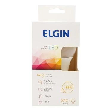 Imagem de 3X Lâmpada Led Elgin Bulbo 9 W Bulbo Cor Branco-Quente 9W 30