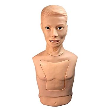 Imagem de Tubo nasogástrico e o modelo de amamentação da traqueia, modelos de ensino de manequim de meio corpo, simulador de treinamento de alimentação de tubo gástrico naso para enfermeiros e estudantes