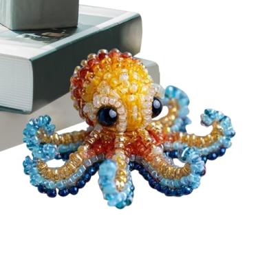 Imagem de Kit de bordado de contas para iniciantes – Kits de bordado com contas de criaturas marinhas para iniciantes | Materiais de artesanato com miçangas para mulheres, família, mãe, adultos, crianças