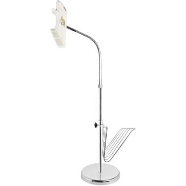 Imagem de Prateleira de leitura de chão para leitura, suporte de partituras e livros de chão, suporte de chão para laptop com rodas, leitura de mãos livres ajustáveis