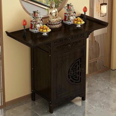 Imagem de Mesa de altar pessoal do Dia dos Mortos - Armário de meditação e oração, oferta budista e mesa de incenso para uso doméstico, decoração espiritual para rituais e cerimônias