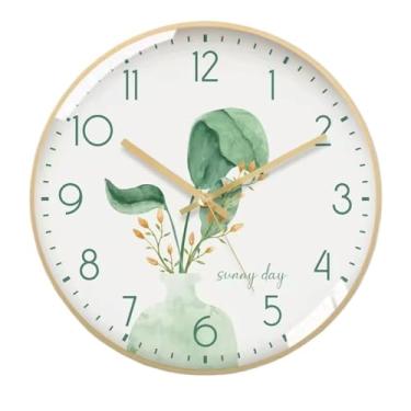 Imagem de O relógio de parede decorativo para sala de estar e casa será equipado com um quartzo silencioso adequado para salas de estudo, quartos e escritórios para escritório (ouro, 30,5 cm)