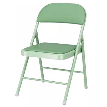 Imagem de Cadeira dobrável portátil ao ar livre com assentos acolchoados - empilhável e dobrável para eventos, escritório, festa de casamento - cor verde