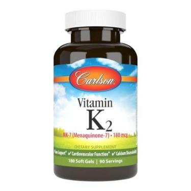 Imagem de Suplemento Carlson Vitamina K2 MK-7 180mcg 180 cápsulas gelatinosas-Unissex