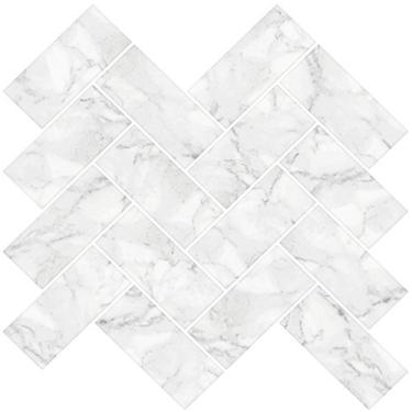 Imagem de In Home NH2358 Carrara espinha de peixe Carrera descascar e colar azulejos de backsplash, branco e off-white