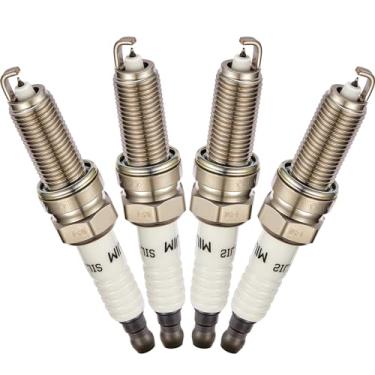 Imagem de SYKRSS Conjunto de 4 velas de ignição de irídio XP6203 compatíveis com Equus Genesis Santa Fe Sport Sonata Tucson Borrego Optima Sorento K900 2.4L 4.6L 5.0L L4 V8 Substituição para SILZKR6B10E SP1040