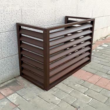 Imagem de Cobertura de ar condicionado para unidades externas Tela de cerca de ar condicionado de alumínio resistente Privacidade externa Tela de cerca AC Prateleira de planta com veneziana para jardi