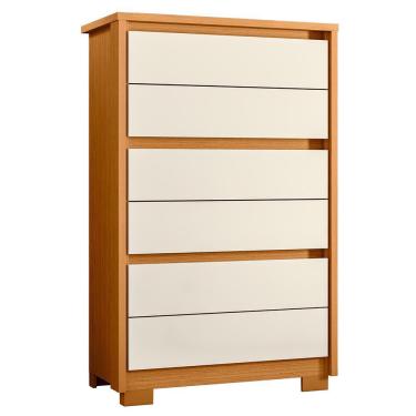 Imagem de Cômoda Unno 6 Gavetas - Móveis Albatroz Cinamomo/Off White