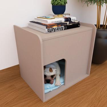 Imagem de Mesa De Cabeceira Cama Pet Cães 45x55x60 Nude