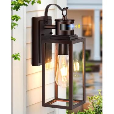 Imagem de VIANIS Luzes De Movimento 14" Para Áreas Externas, Luz Versátil Varanda, Bronze Luminária Externa À Prova D'Água E Antiferrugem Porta, Varanda Frontal, Garagem, Distância Ajustável