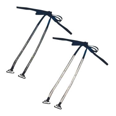 Imagem de 2 pares de alças de sutiã ajustáveis no pescoço – alças pretas elegantes com strass, sutiã de strass destacável, corrente de ombro, alças de lingerie de cristal, corrente de roupa íntima de vestido de