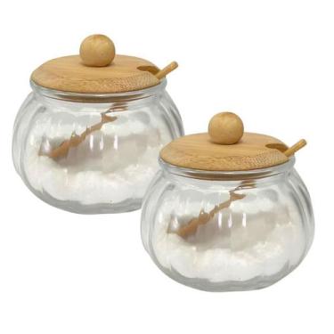 Imagem de Saleiro E Açucareiro Vidro Porta Condimento 2 Peças 230ml - Haüskraft