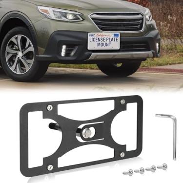 Imagem de Moldura frontal sem furadeira compatível com Subaru Outback 2015-2023 Suporte de montagem de gancho de reboque para placa de carro antifurto Capas de etiqueta de carro à prova de ferrugem, acessórios