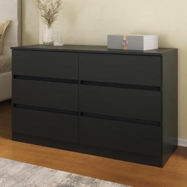 Imagem de Cômoda com 6 Gavetas 120cm Multimóveis Mp4396 Preto