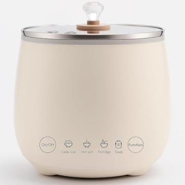 Imagem de Mini Panela Elétrica de Arroz, Caldo,Sopa1,8L Antiaderente com 4 Funções – Ideal para 1 a 2 Pessoas, Cozinha Prática e Compacta