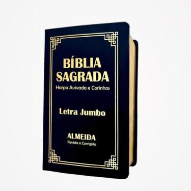 Imagem de BIiblia Sagrada Jumbo ARC Capa Pu Luxo C/ Harpa - Preta - CPP