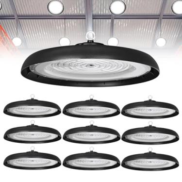 Imagem de 8 Pcs Luminária LED High Bay UFO 200W Com 3 Temperaturas De Cor, Alta Eficiência 150LM/W AC100-277V, Lâmpada Industrial 100W 150W Economia De Energia, Iluminação Para Armazéns, Garagens(2pcs,100W)