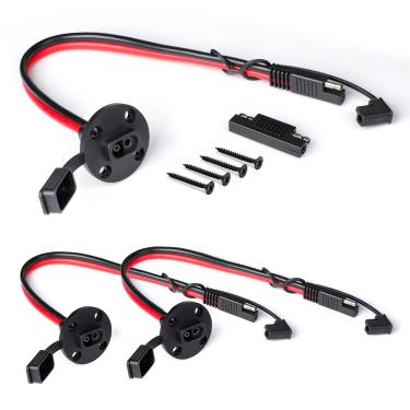 Imagem de Ledvillage 3 peças SAE, soquete lateral, suporte de painel solar de 3,5 m com conector universal de desconexão rápida SAE para carregador de bateria de gerador solar - 12 AWG