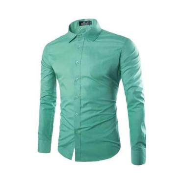 Imagem de 14 cores cor sólida masculina moda doce cor camisa masculina casual ca