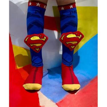 Imagem de Meias 3D Infantil Maluca Divertida Personagens oi - NoBrand, Sup.Man