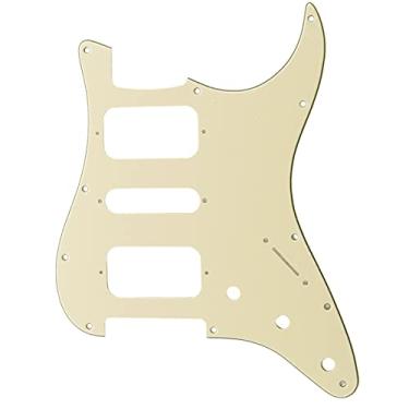 Imagem de Musiclily Pro 11 Furos Canto Redondo HSH Escudo Strato Pickguard para Guitarra Fender American/Mexican Standard Stratocaster, 3 Camadas Creme