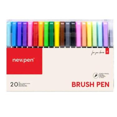 Imagem de Kit com 20 Brush Pen Coloridas Newpen