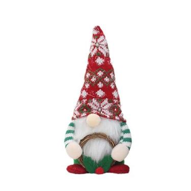 Imagem de Decoração de Natal tricotada segurando grinalda de vime anões para cozinha de fazenda bandeja em camadas 2024 Ano Novo Decorações de Gnomos de Natal