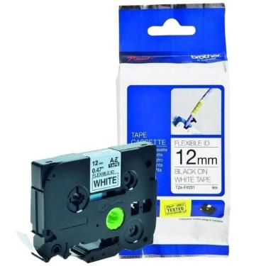 Imagem de Fita Brother Flexivel TZE-FX231 12mm Preto/Branco