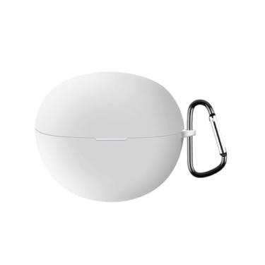 Imagem de AKABEILA Capa Protetora de Silicone para Huawei FreeClip - Macia, à Prova de Choque, Carregamento Sem Fio, LED Visível, Fone de Ouvido Pro - Branca