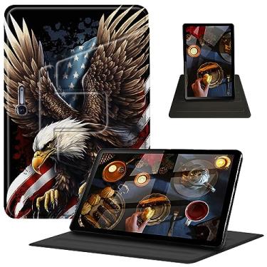 Imagem de Capa para Microsoft Surface Pro 7/Pro 6/Pro 5/Pro 4 de 12,3 polegadas, suporte giratório de 360 graus, capa de couro PU com hibernação automática para Surface Pro 7 Plus, bandeira dos EUA Eagle