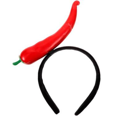 Imagem de Ornamento de natal artificial para noiva combina com tudo design de lavagem de festival desgaste exclusivo festa desempenho headwear frutas simulação faixa de cabelo vermelho para aro decorativo chili