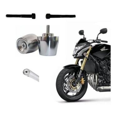 Imagem de Par Peso Guidão De Moto Cg 160 Titan Cargo Cromado Pezinho Grande Univ